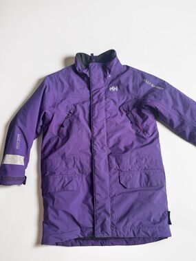 Helly Hansen Kids Jacket Size 6 Purple Helly Tech Waterproof Coat
